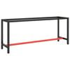 vidaXL Work Bench Frame | Matte Black and Red | Powder-coated metal | Large