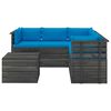 vidaXL 6 Piece Garden Pallet Lounge Set with Cushions Solid Pinewood
