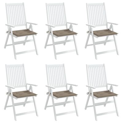vidaXL Garden Chair Cushions 6 pcs Taupe 40x40x3 cm Oxford Fabric