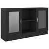 vidaXL Vitrine | Black | Engineered wood, glass | 120 cm x 30.5 cm x 70 cm