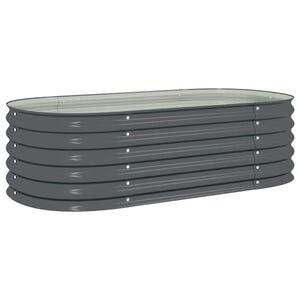 vidaXL Garden Raised Bed | Grey | Galvanized steel | 160x80x44 cm | Durable