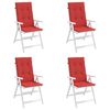vidaXL Garden Highback Chair Cushions 4 pcs Red 120x50x3 cm Fabric