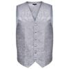 vidaXL Mens Weddingvest Set Silver 56 Polyester