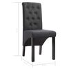 vidaXL Dining Chairs 2 pcs Dark Grey Fabric