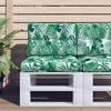 vidaXL Pallet Cushions 2 pcs Leaf Pattern Fabric