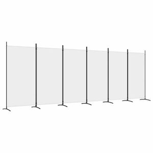 vidaXL 6-Panel Room Divider White 520x180 cm Fabric