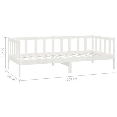 vidaXL Day Bed without Mattress White Solid Wood Pine 90x200 cm