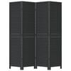 vidaXL Room Divider 4 Panels Black Solid Wood Paulownia