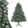 vidaXL Christmas Tree | Green and white | PVC, steel | 210 cm