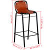 vidaXL Bar Stools 2 pcs Real Leather