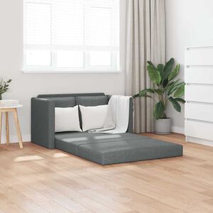 vidaXL Floor Sofa Bed 2-in-1 Dark Grey 112x174x55 cm Fabric