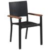 vidaXL 7 Piece Garden Dining Set Poly Rattan Black