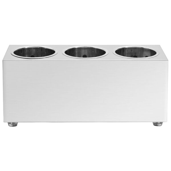 vidaXL Cutlery Holder 3 Grids Rectangular Stainless Steel