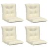 vidaXL Garden Lowback Chair Cushions 4 pcs Cream 100x50x7 cm Fabric