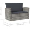 vidaXL 8 Piece Garden Lounge Set with Cushions Poly Rattan Grey