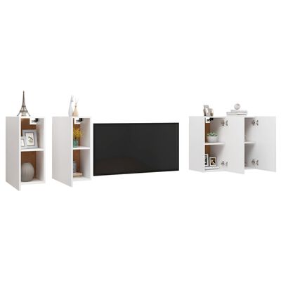 vidaXL TV Cabinets 4 pcs White 30.5x30x60 cm Engineered Wood