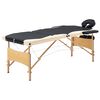 vidaXL Foldable Massage Table 3 Zones Wood Black and Beige