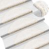 vidaXL Stair Mats 15 pcs 56x17x3 cm White Half Round