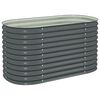 vidaXL Garden Raised Bed | Grey | Galvanised Steel | 160x80x81 cm | Durable