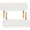 vidaXL Cream White Foldable Massage Table 2 Zones with Wooden Frame