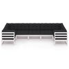 vidaXL 7 Piece Garden Lounge Set with Cushions White Solid Pinewood