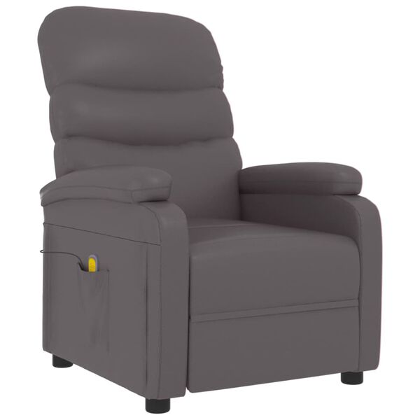 vidaXL Massage Chair Grey Faux Leather