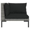 vidaXL 14 Piece Garden Lounge Set with Cushions Poly Rattan Dark Grey