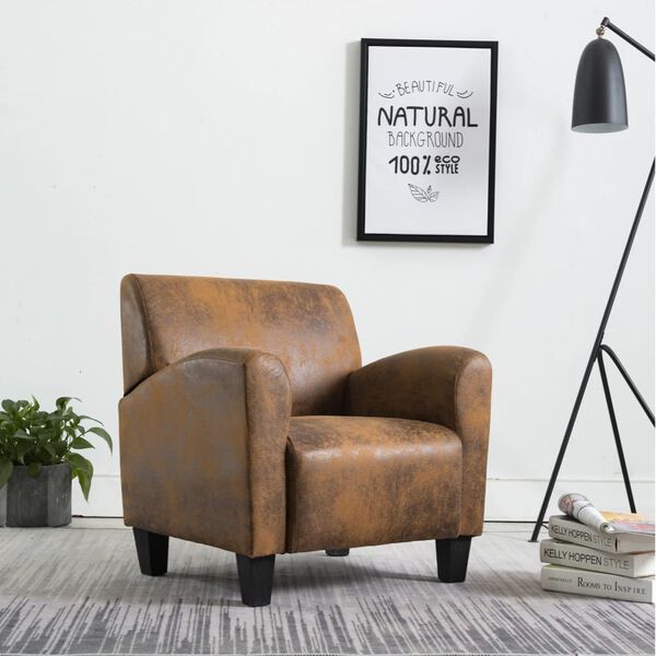 vidaXL Sofa Chair Brown 70x69x72 cm Faux Suede Leather