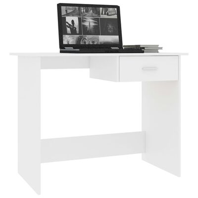 vidaXL Desk White 100x50x76 cm Engineered Wood