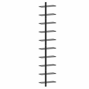 vidaXL Wall-mounted Wine Rack for 10 Bottles Black Metal