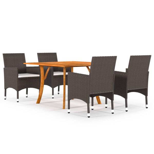 vidaXL 5 Piece Garden Dining Set Brown