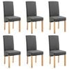 vidaXL Dining Chairs 6 pcs Grey Fabric