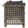 vidaXL Garden Sofas Corner with Cushions 2 pcs Grey Poly Rattan