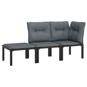 vidaXL Garden Lounge Set | Black and Grey