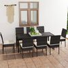 vidaXL 9 Piece Garden Dining Set Poly Rattan Black