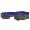 vidaXL Garden Lounge Set | Grey | PE rattan | 9 Piece | Modular