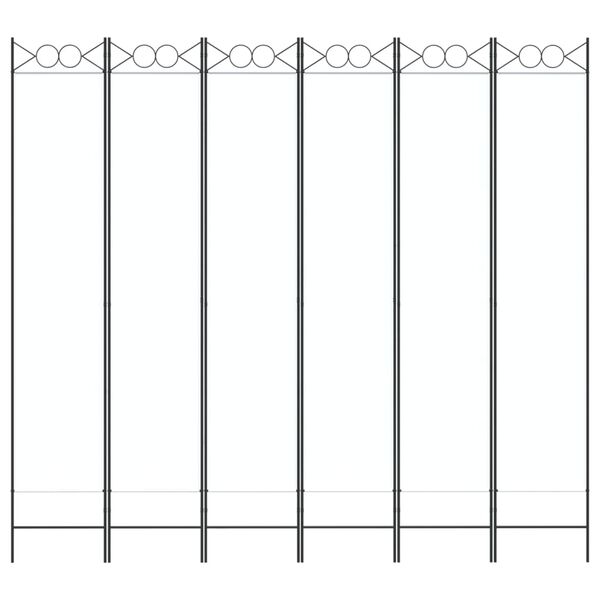vidaXL 6-Panel Room Divider White 240x220 cm Fabric