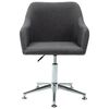 vidaXL Swivel Dining Chairs 2 pcs Dark Grey Fabric