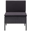 vidaXL 6 Piece Garden Lounge Set with Cushions Poly Rattan Black