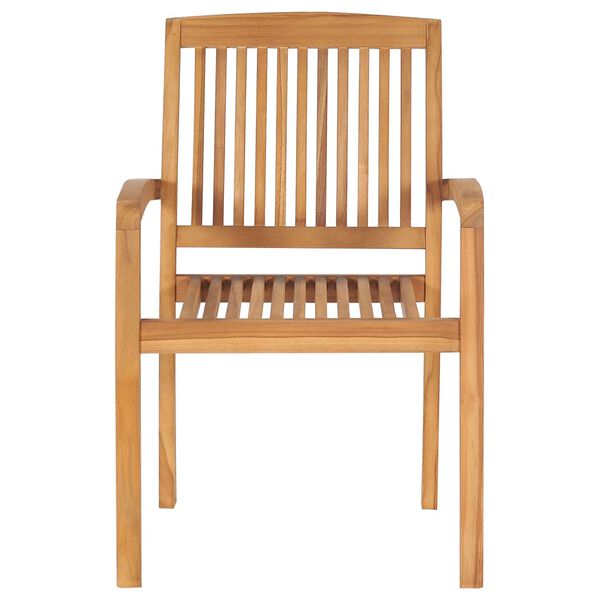 vidaXL Stacking Garden Chairs 6 pcs Solid Teak Wood