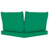 vidaXL Garden 2-Seater Pallet Sofa with Green Cushions Pinewood