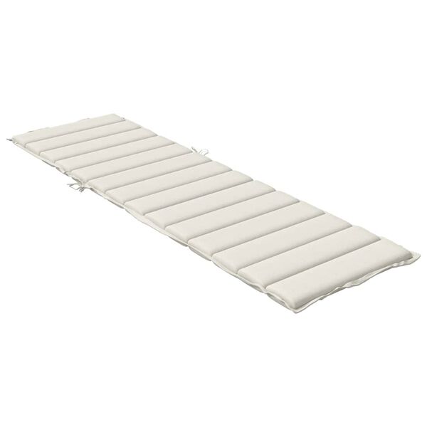 vidaXL Sun Lounger Cushion Melange Cream 200x60x4 cm Fabric
