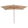 vidaXL Garden Parasol with Wooden Pole 200x300 cm Taupe