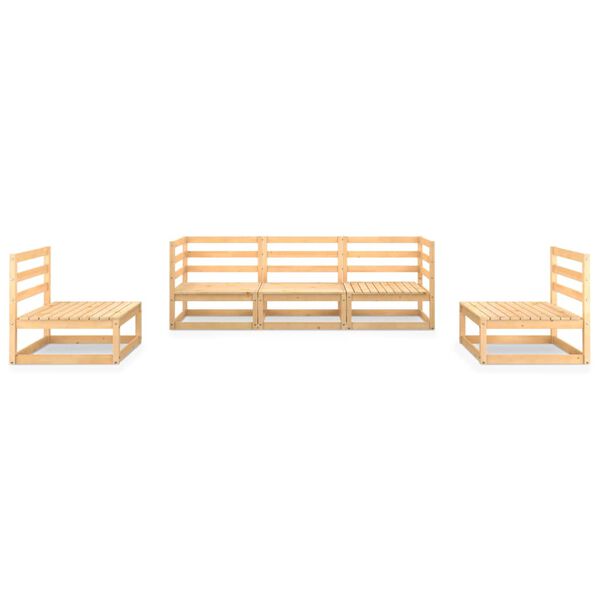 vidaXL 5 Piece Garden Lounge Set Solid Wood Pine