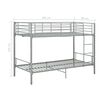 vidaXL Bunk Bed without Mattress Grey Metal 90x200 cm