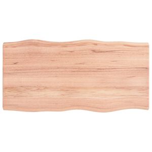 vidaXL Table Top Light Brown 100x50x(2-4)cm Treated Solid Wood Live Edge