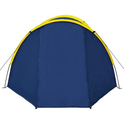 Camping Tent 4 Persons Navy Blue/Yellow