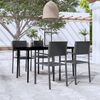 vidaXL 5 Piece Garden Dining Set Black