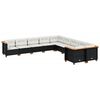 vidaXL 10 Piece Garden Sofa Set with Cushions Grey Poly Rattan