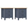 vidaXL Bedside Cabinets "Hill" 2pcs Grey 46x35x49,5 cm Pine Wood